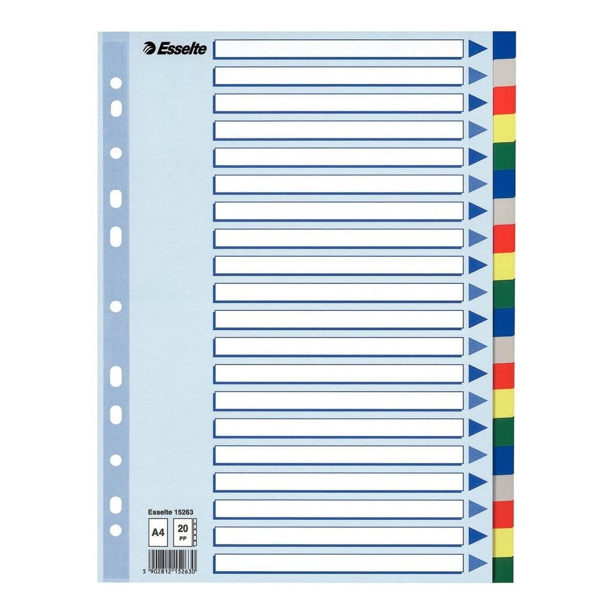 Separatoare Index Plastic 20 Culori Esselte