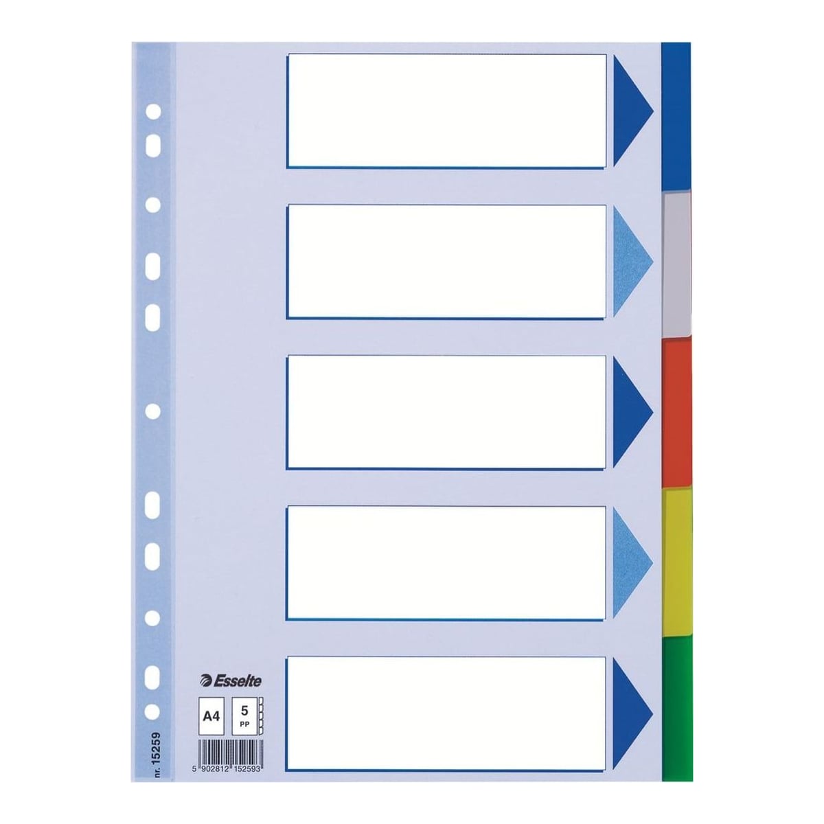 Separatoare Index Plastic 5 Culori Esselte