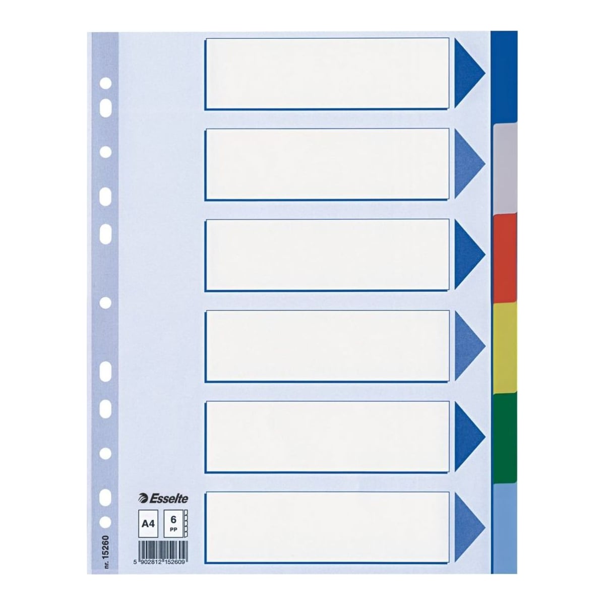 Separatoare Index Plastic 6 Culori Esselte
