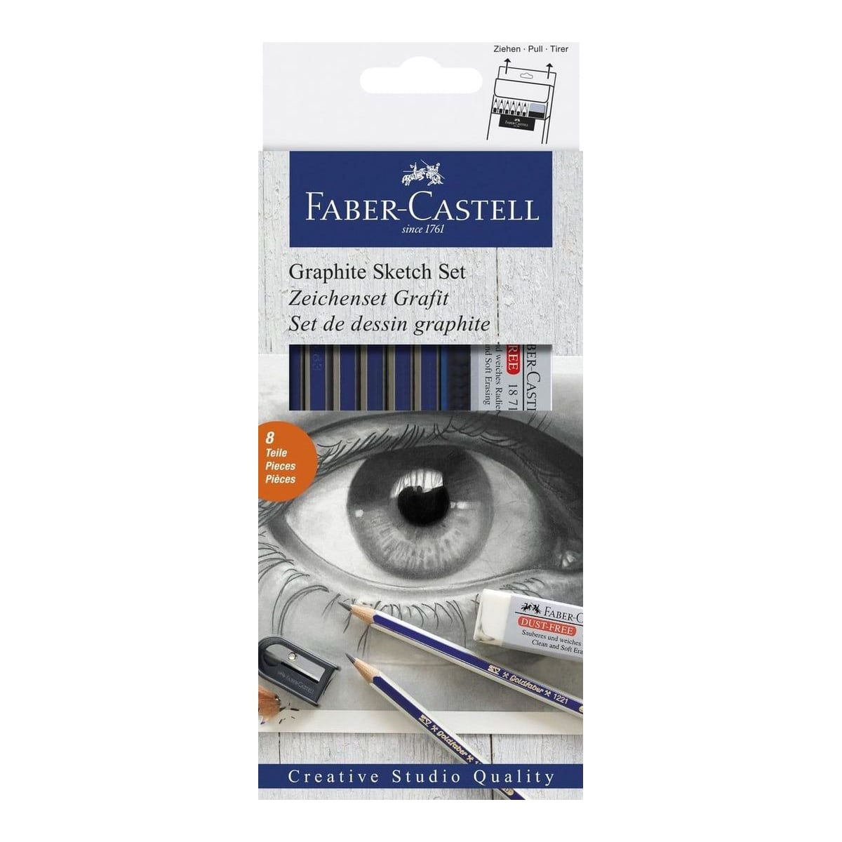 Faber-Castell Set 6 Creion Grafit Diverse Tarii Goldfaber+ Radiera+ascutitoare