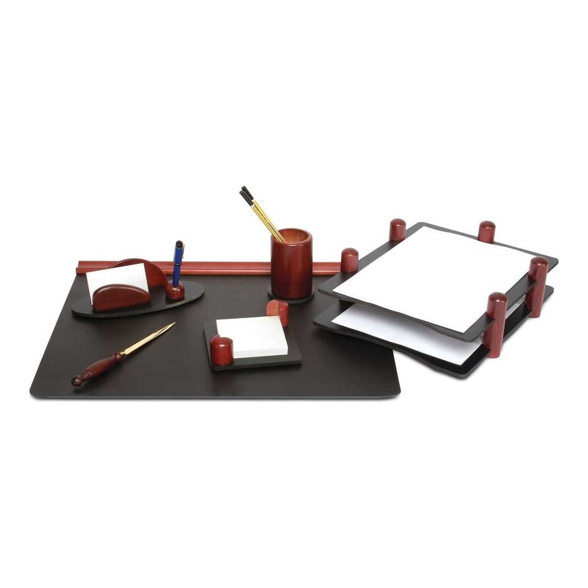 Forpus Set De Birou Din Lemn Mahon 6 Piese