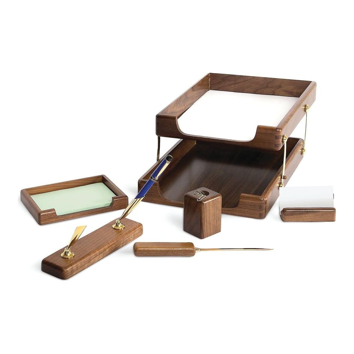 Forpus Set De Birou Din Lemn Stejar 6 Piese