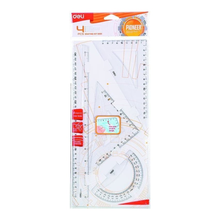 Set Geometrie 4 Piese Transp. EG00512 Deli