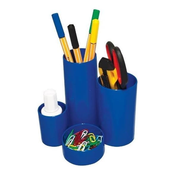 Suport Tubular Birou 4 Compartimente Albastru Flaro