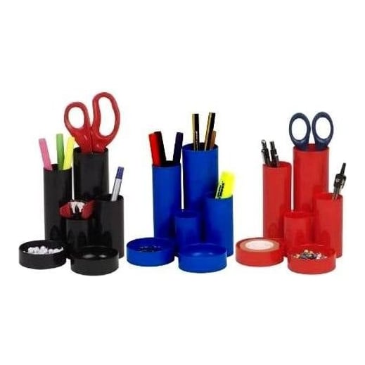 Suport Tubular Birou 6 Compartimente Albastru Flaro