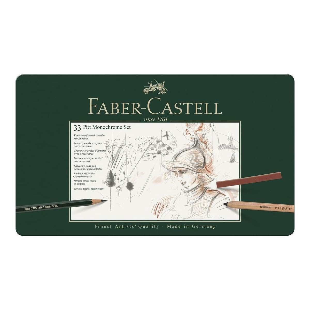 Set Pitt Monochrome Grafit+carbune+pastel 33 Buc Faber-castell