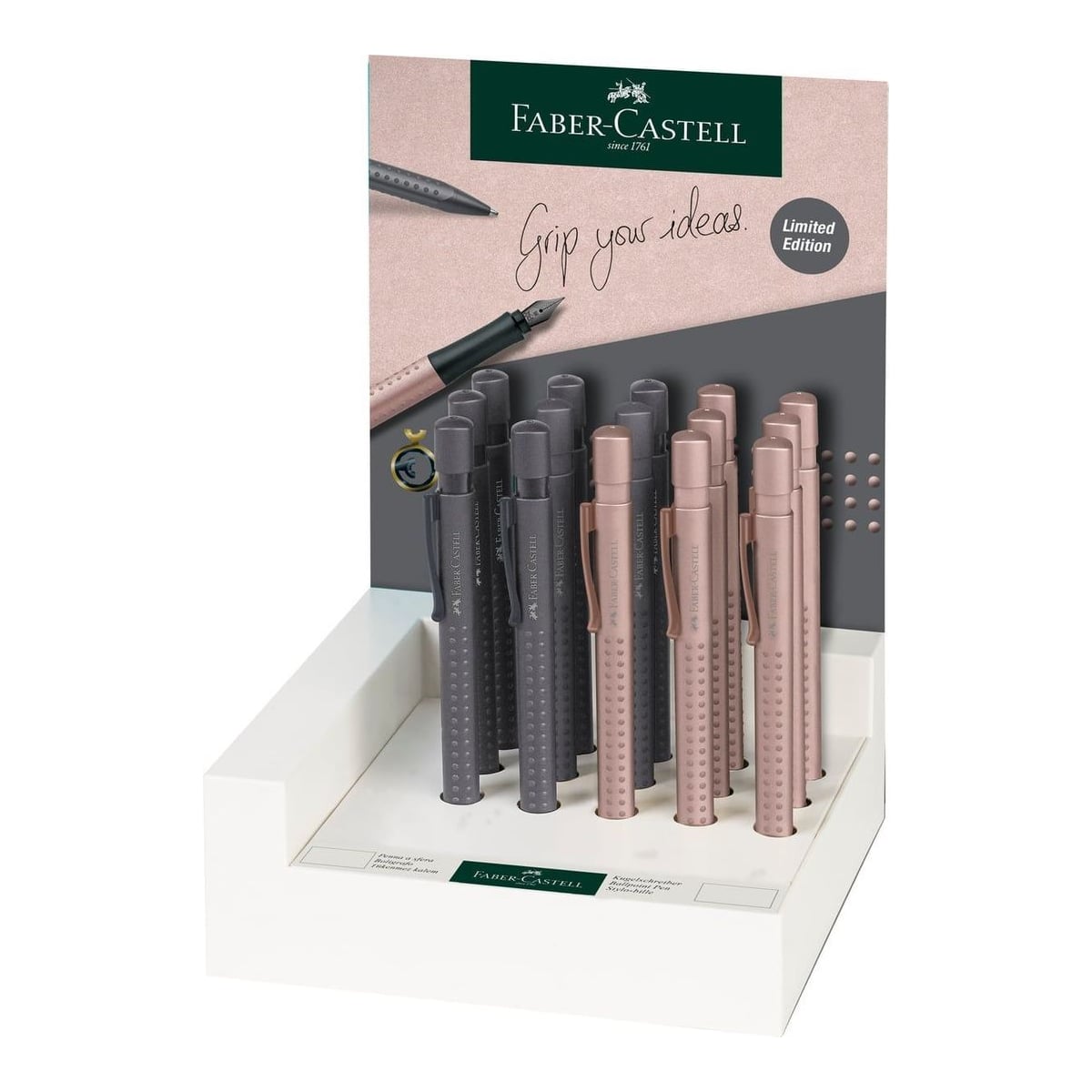 Display 15 Buc Pix Grip 2011 Rose Cupru&gri Antr. Faber-castell