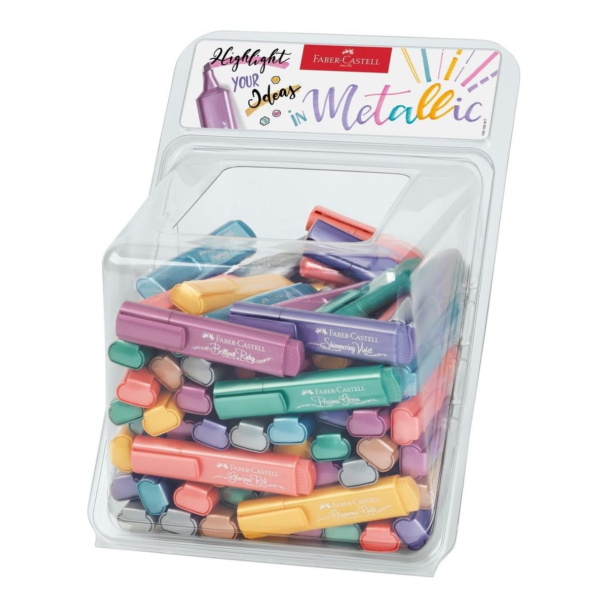 Display 100 Buc Textmarker Metalizat Faber-castell