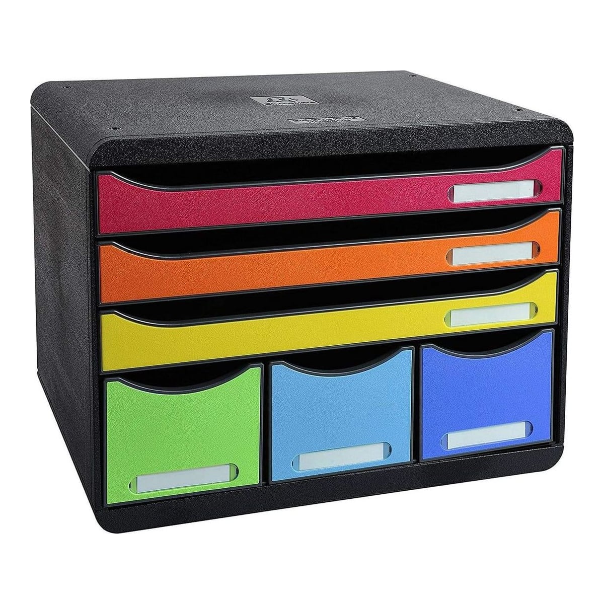 Cabinet 6 Sertare Maxi Negru/Multicolor Exacompta
