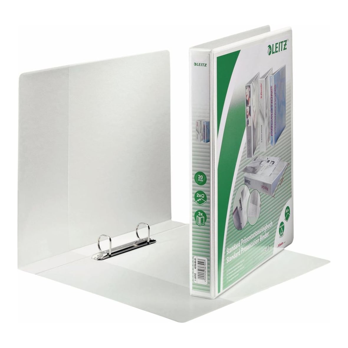 Caiet Mecanic A4 2 Inele 20MM/38MM Alb Maxi Panorama Recyc Leitz