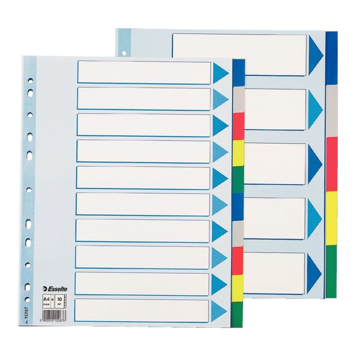 Separatoare Index Plastic 10 Culori Maxi Esselte
