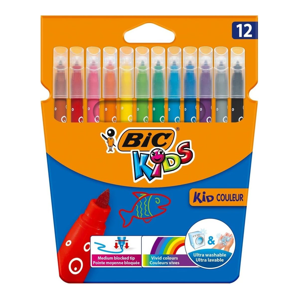 Carioca 12 Culori Ultralavabile Kid Couleur Bic