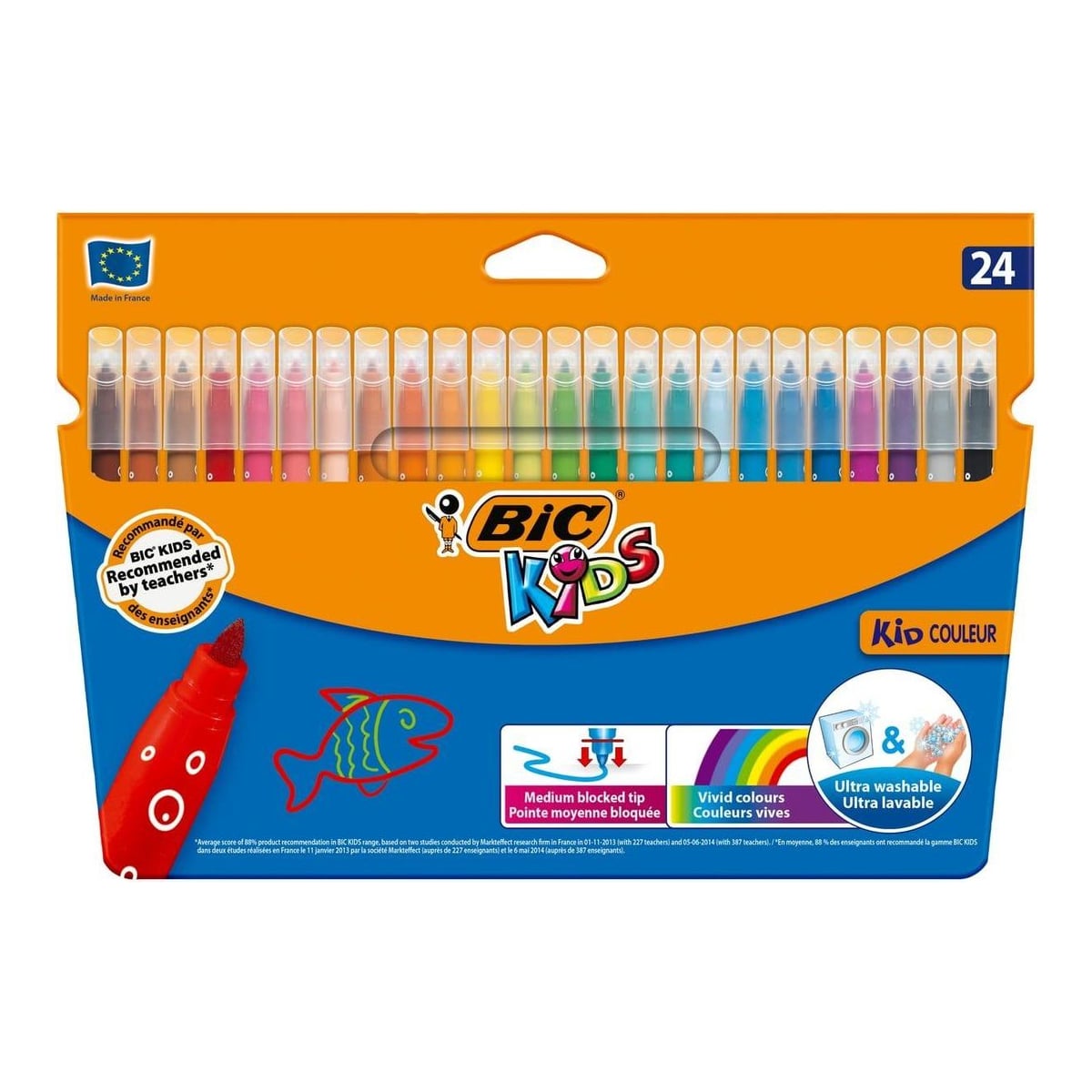 Carioca 24 Culori Ultralavabile Kid Couleur Bic