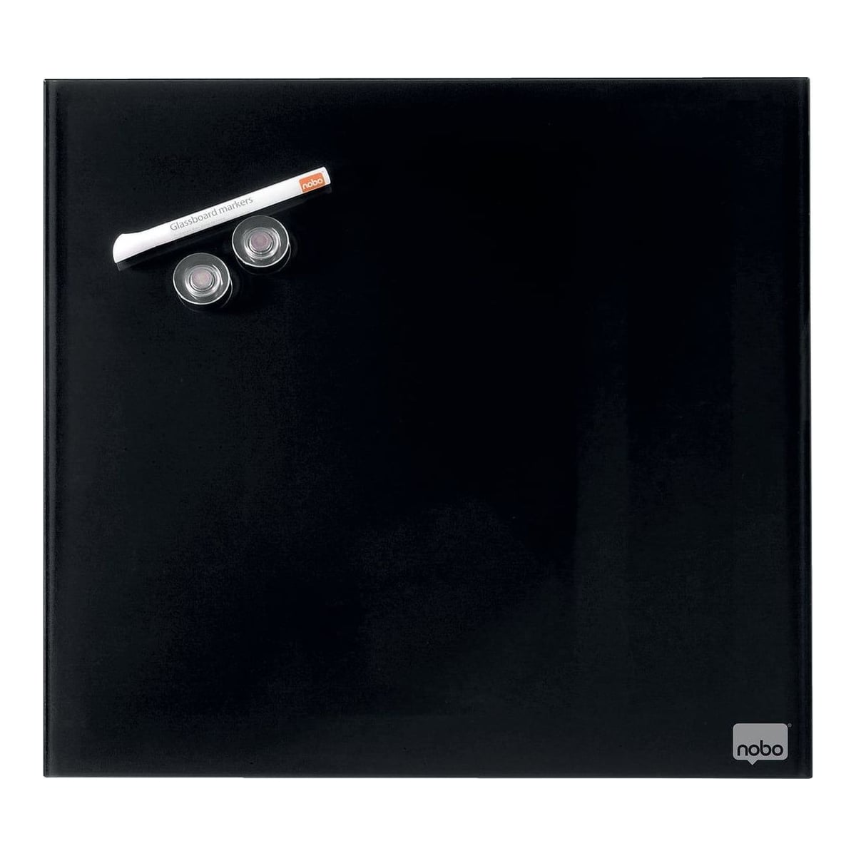 Tabla Magnetica Sticla 45*45 Cm Neagra+accesorii Diamond Nobo