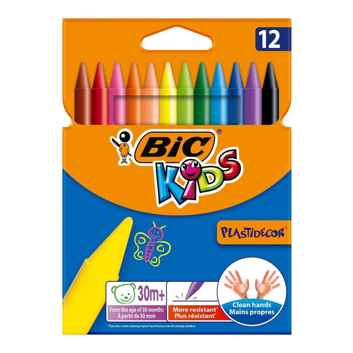 Creioane Cerate 12 Culori Plastidecor Bic