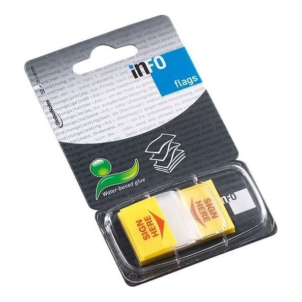 Global Notes Index Plastic 25*43 Mm "semneaza Aici" Info Notes