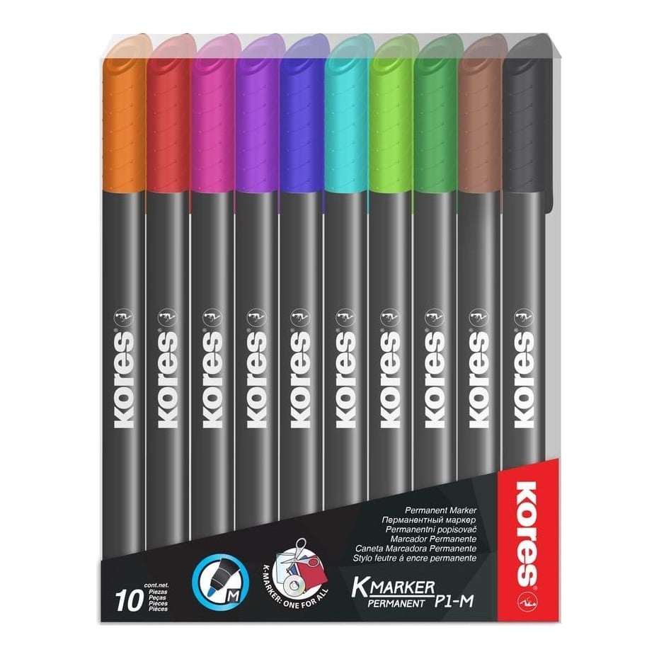 Marker Permanent Set 10 1MM Kores
