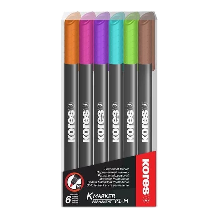 Marker Permanent Set 6 1MM Kores