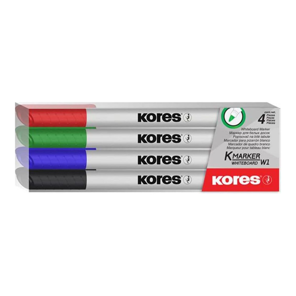 Marker Whiteboard Set 4 Slim Kores