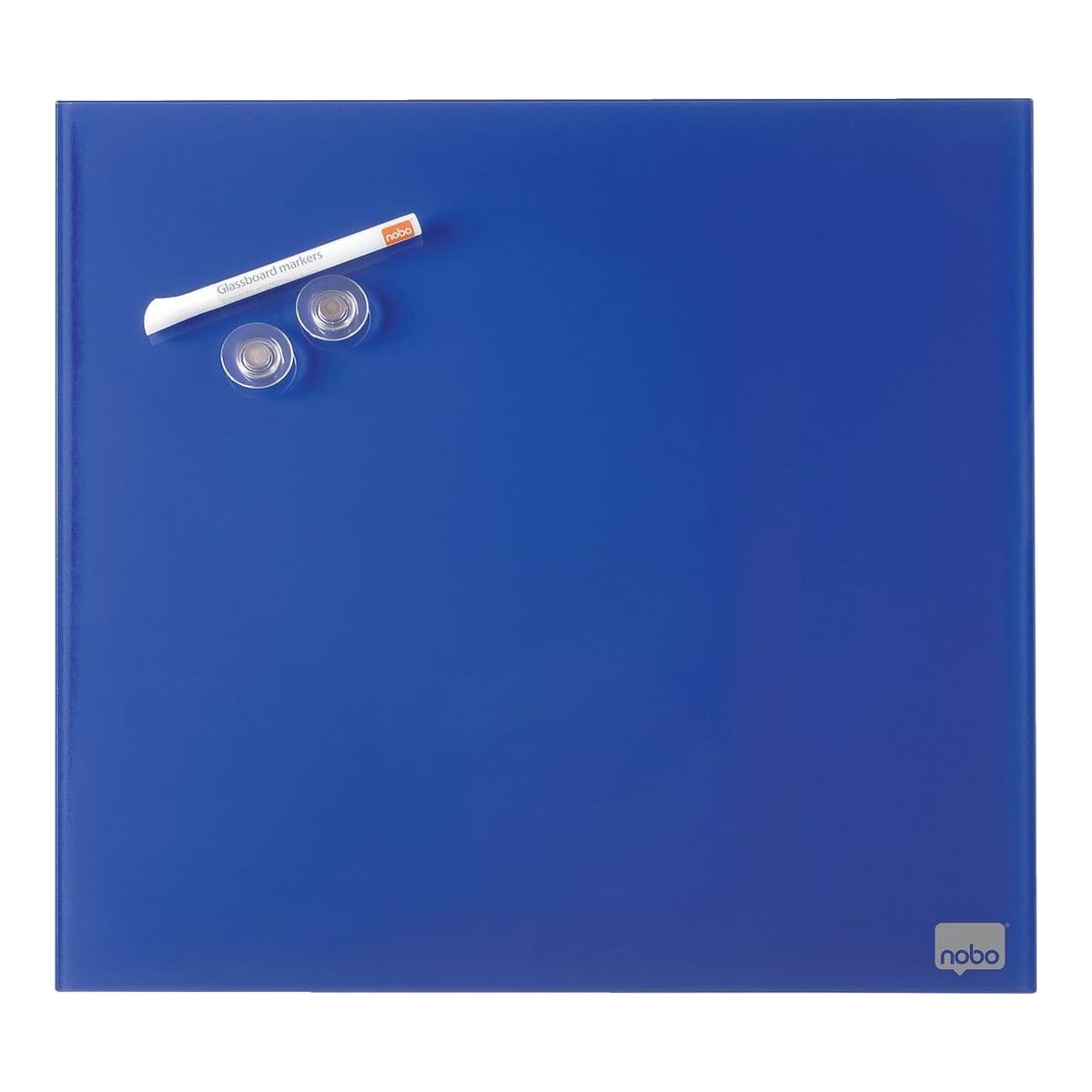 Tabla Magnetica Sticla 45*45 Cm Albastra+accesorii Diamond Nobo