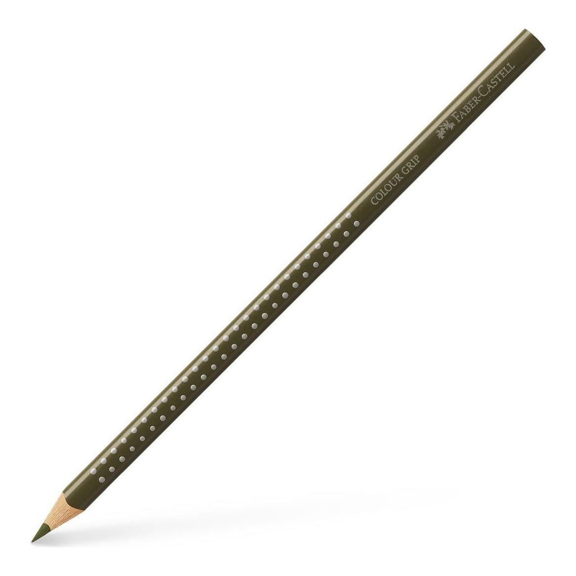 Creion Colorat Grip Verde Oliv Galbui Faber-castell