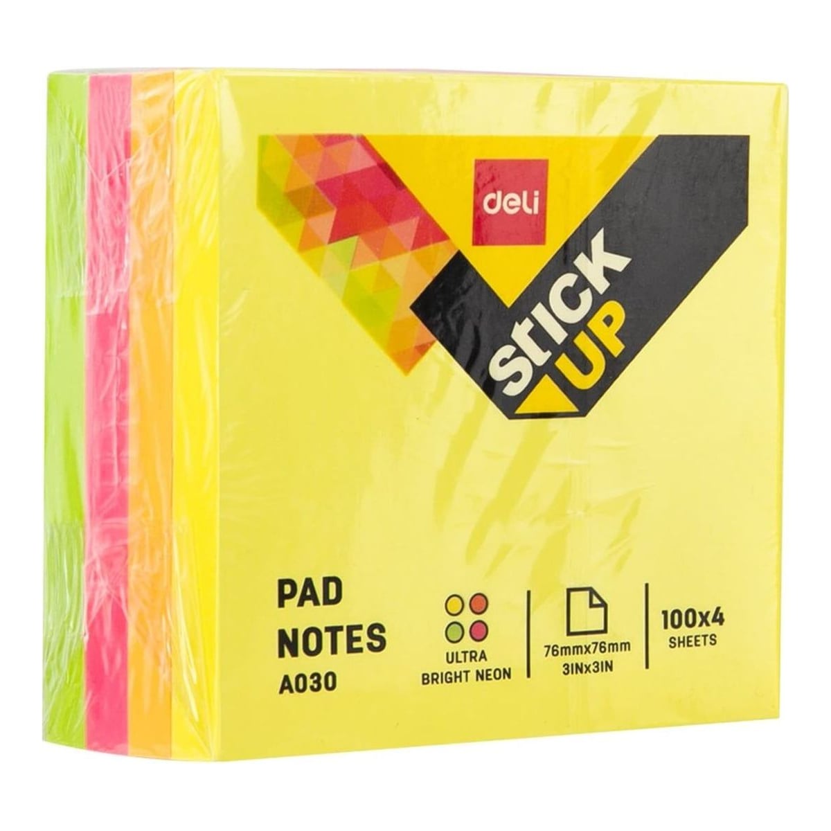 Notes Adeziv 76*76MM 4 Culori Neon 400 File Deli
