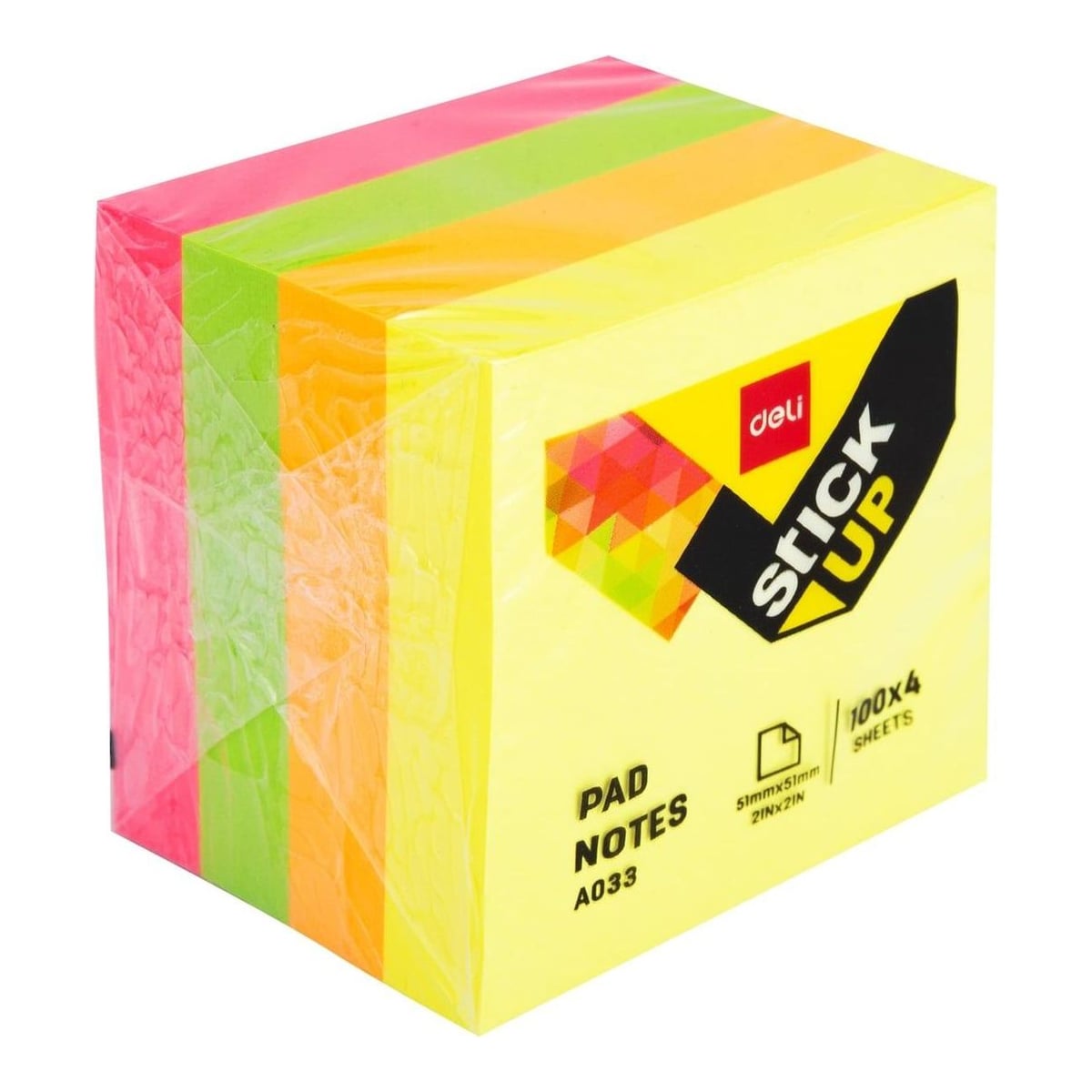 Notes Adeziv 51*51MM 4 Culori Neon 400 File Deli
