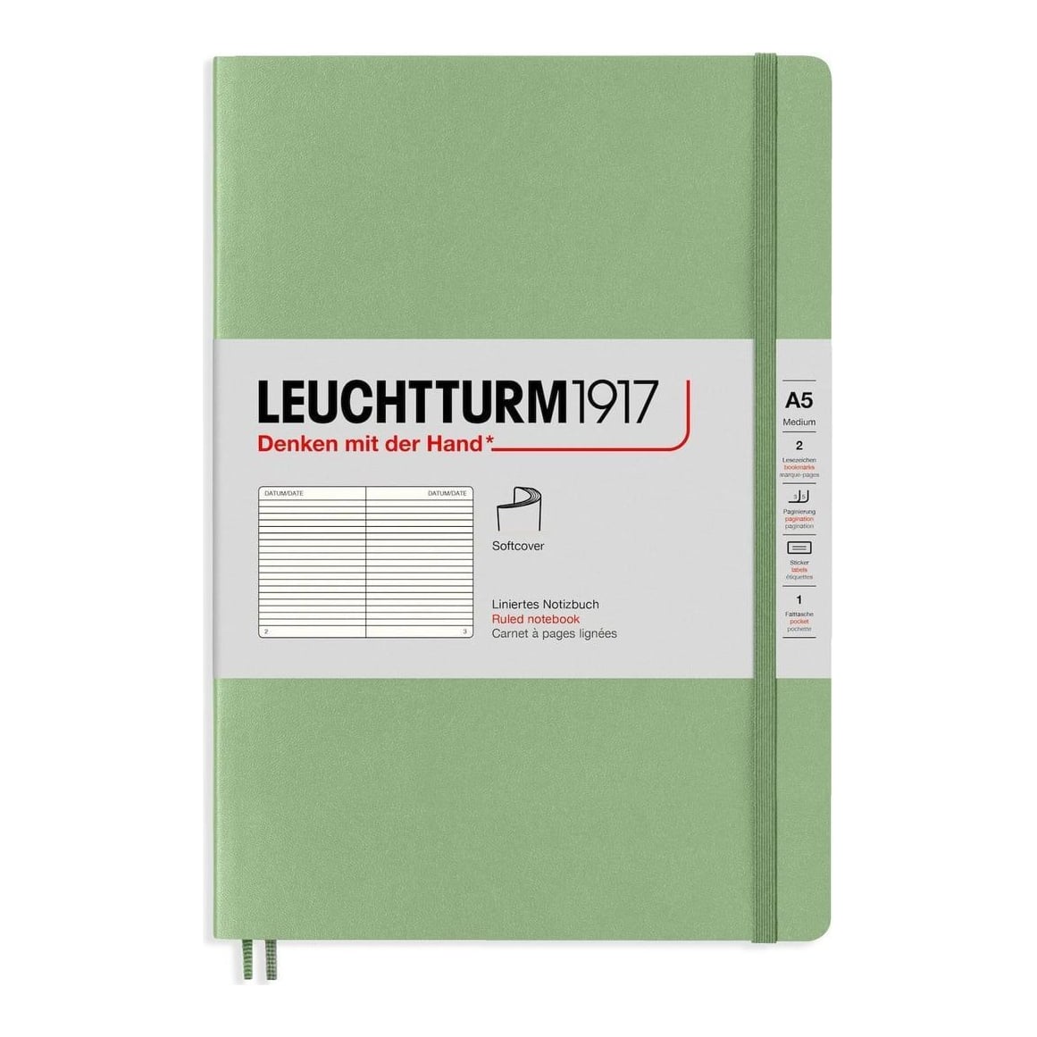 Caiet A5 Dictando Coperta Flexibila Vernil Pastel Leuchtturm