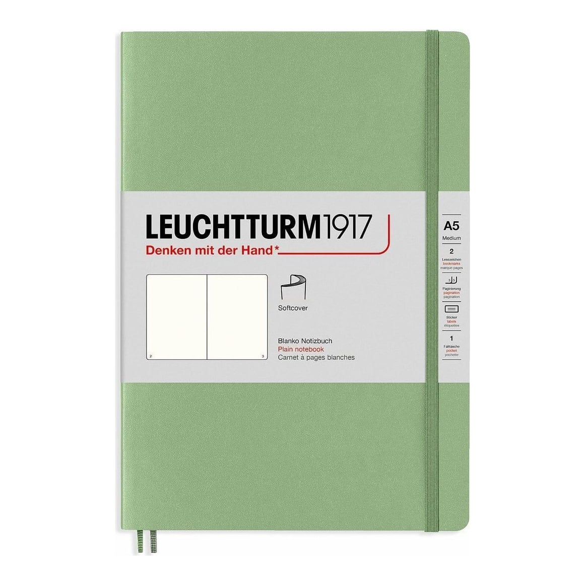 Caiet A5 Velin Coperta Flexibila Vernil Pastel Leuchtturm