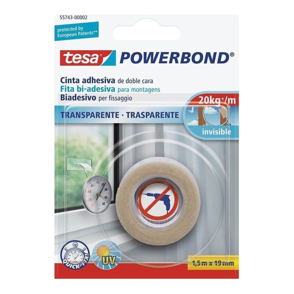Banda Dublu Adeziva Transparenta 1.5M 19MM Tesa