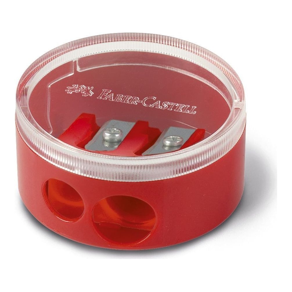 Faber-Castell Ascutitoare Plastic Dubla Cu Container Twist Off Rosie/Albastra