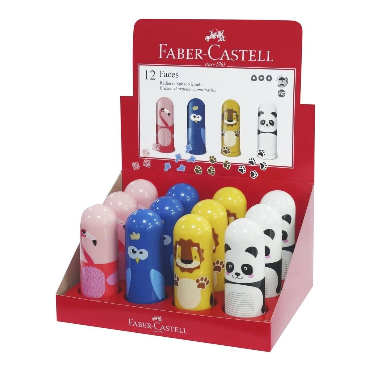 Ascutitoare Simpla Cu Radiera Animale Faber-castell