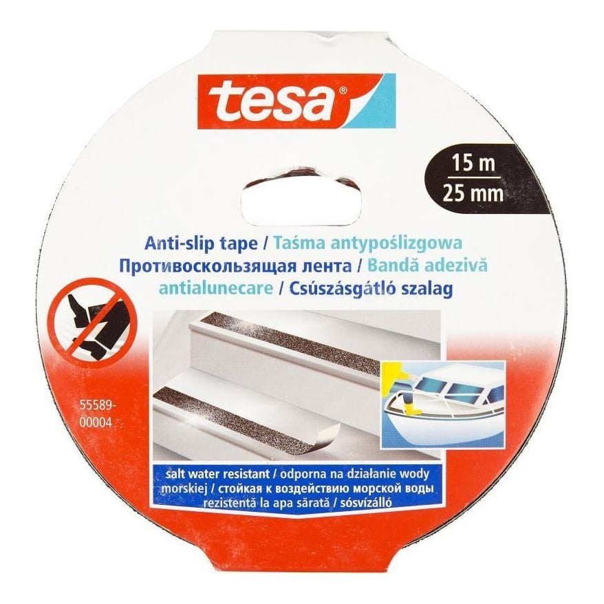 Banda Adeziva Antialunecare Neagra 15M 25MM Tesa