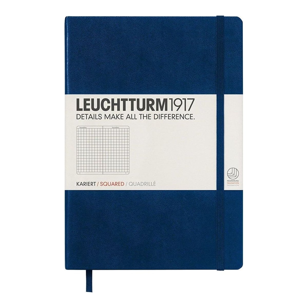 Caiet A5 Aritmetica Coperta Rigida Albastru Navy Leuchtturm
