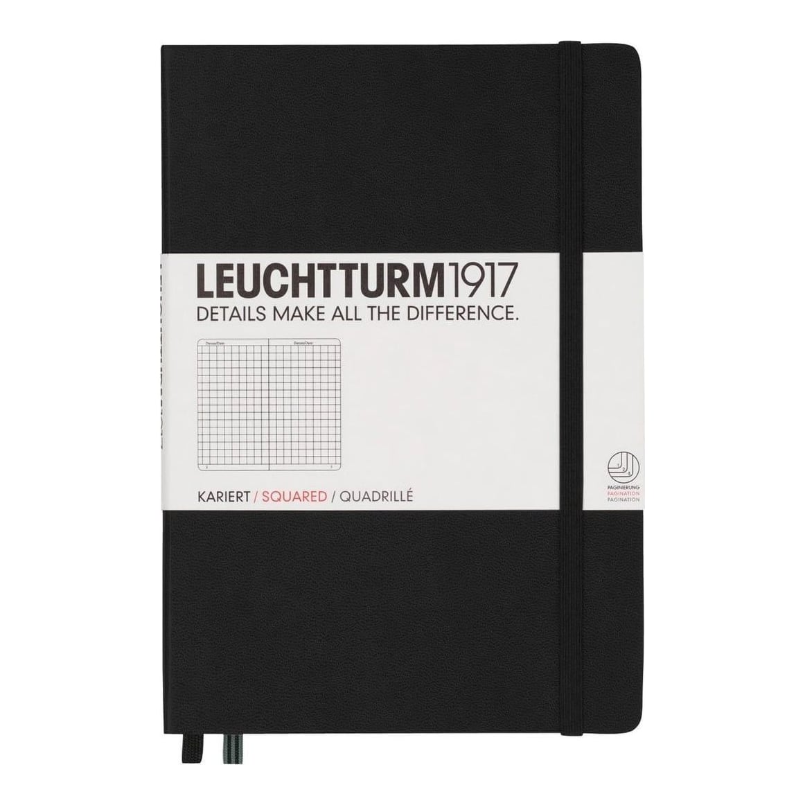 Caiet A5 Aritmetica Coperta Rigida Negru Leuchtturm
