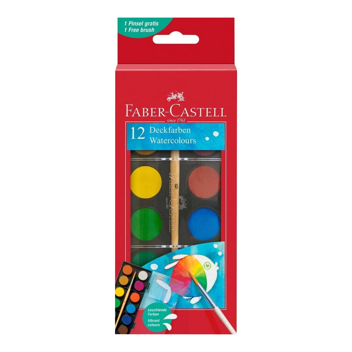 Acuarele 12 Culori 24MM + Pensula 2023 Faber-castell
