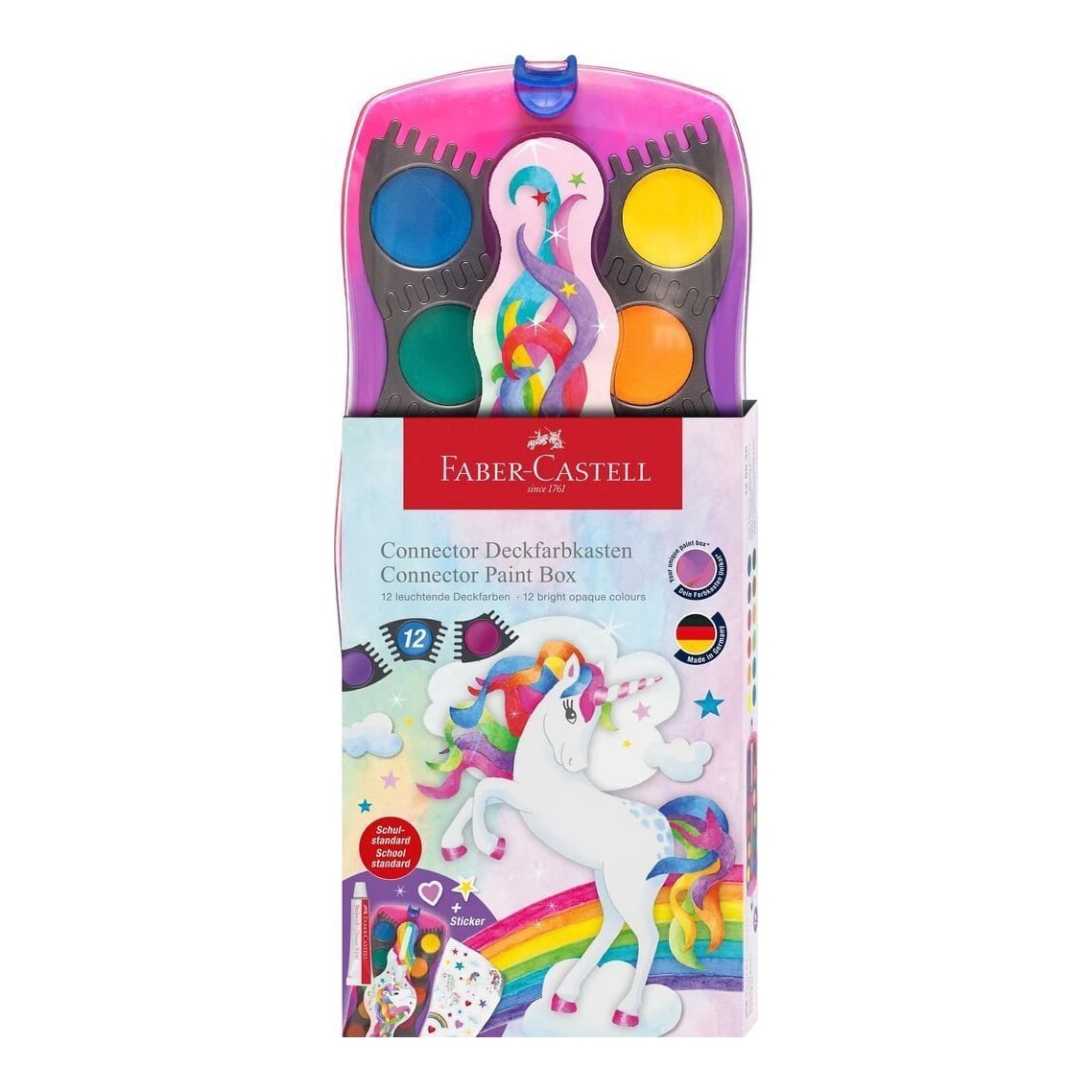 Acuarele 12 Culori Connector Unicorni 2025 Faber-castell