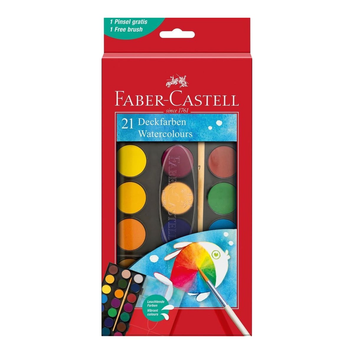 Acuarele 21 Culori 30MM + Pensula 2023 Faber-castell