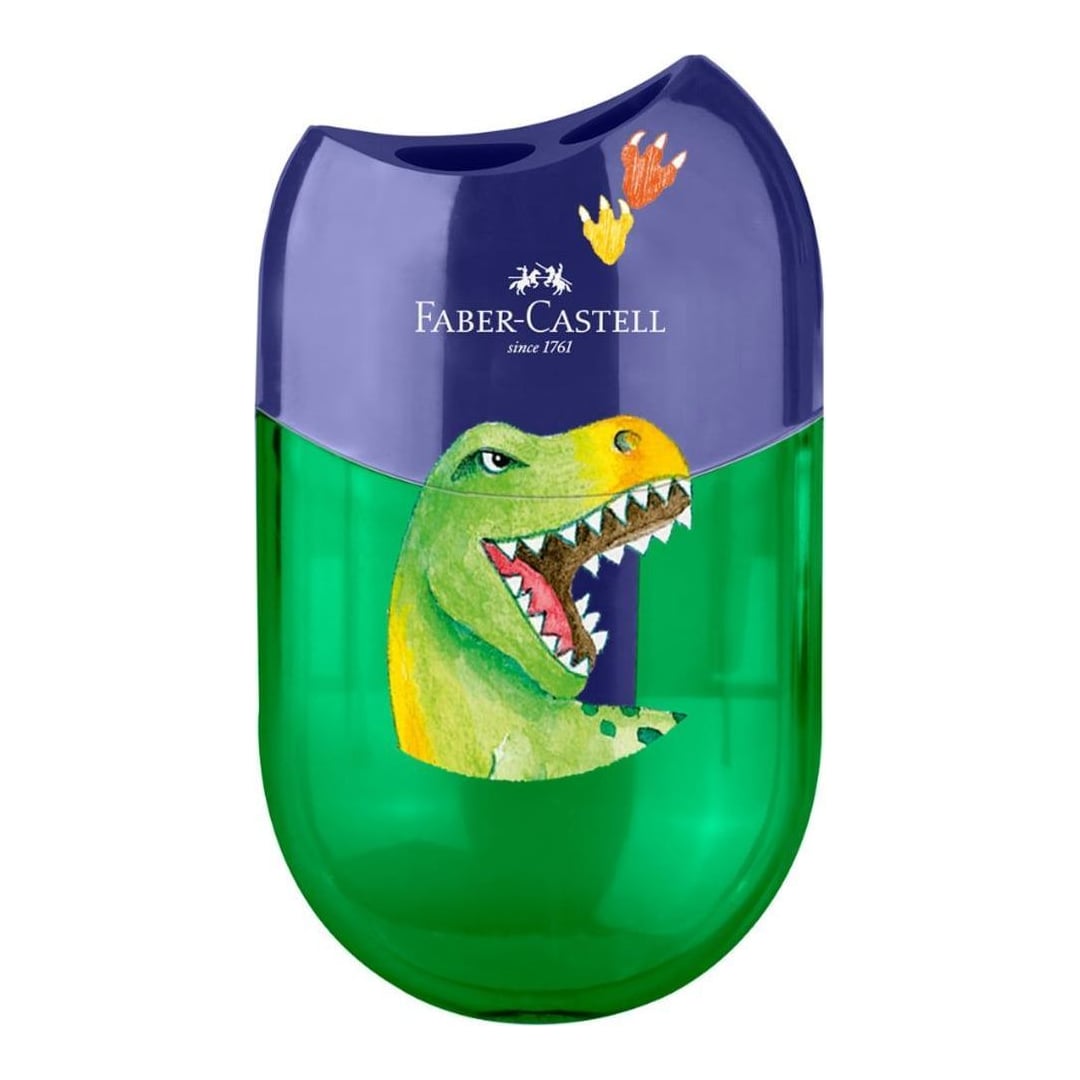 Ascutitoare Plastic Dubla Cu Container Unicorni Si Dinozauri Faber-castell