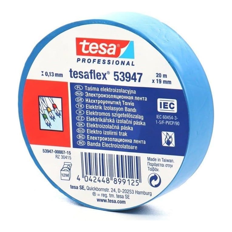 Banda Adeziva Electroizolatoare 20M*19MM Albastra Tesa