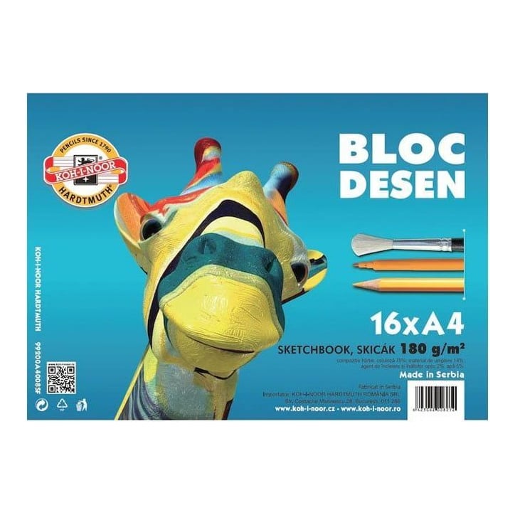 Bloc Desen A4 180G 16 Coli Koh-i-noor