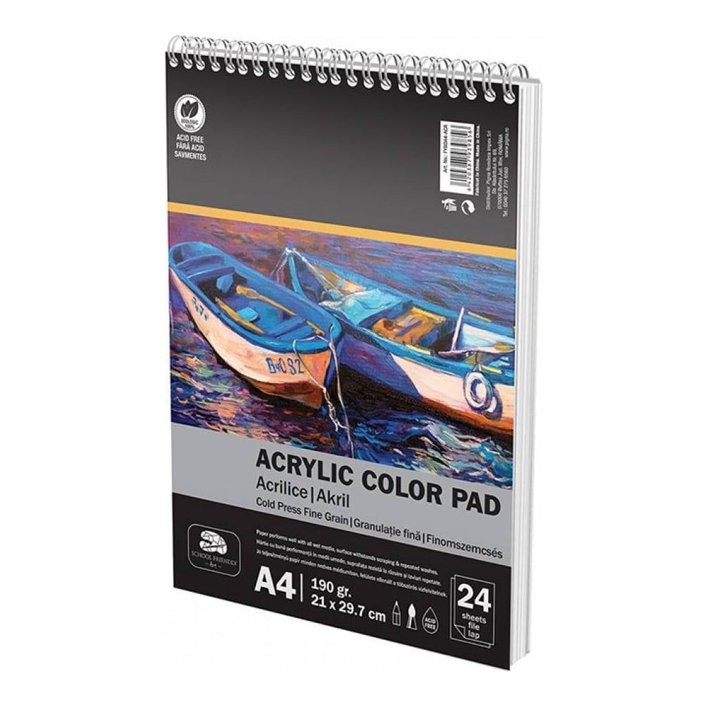Bloc Desen A4 Culori Acrilice 190G 24 File Pigna