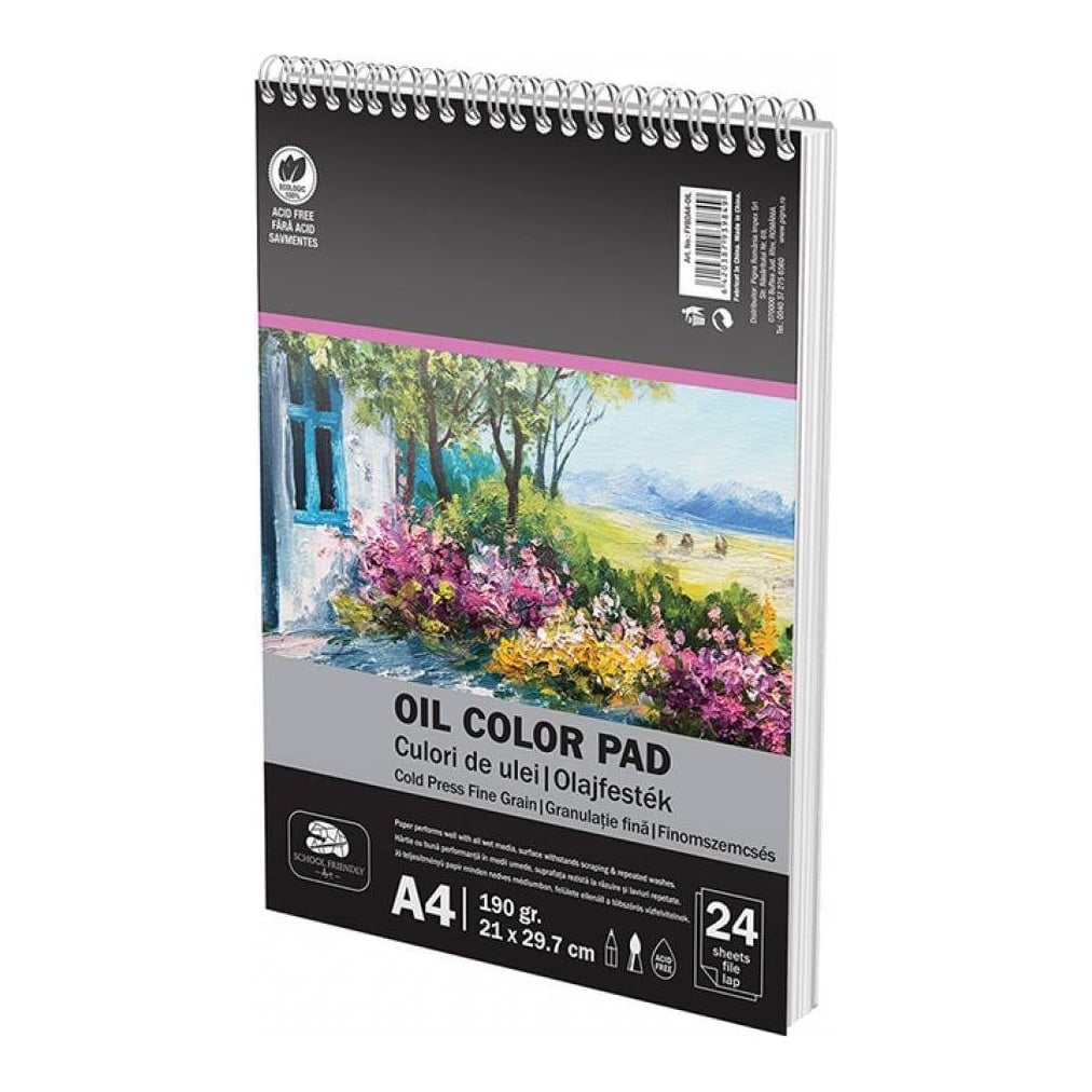 Bloc Desen Spira A4 Culori Ulei 190G 24 File Pigna
