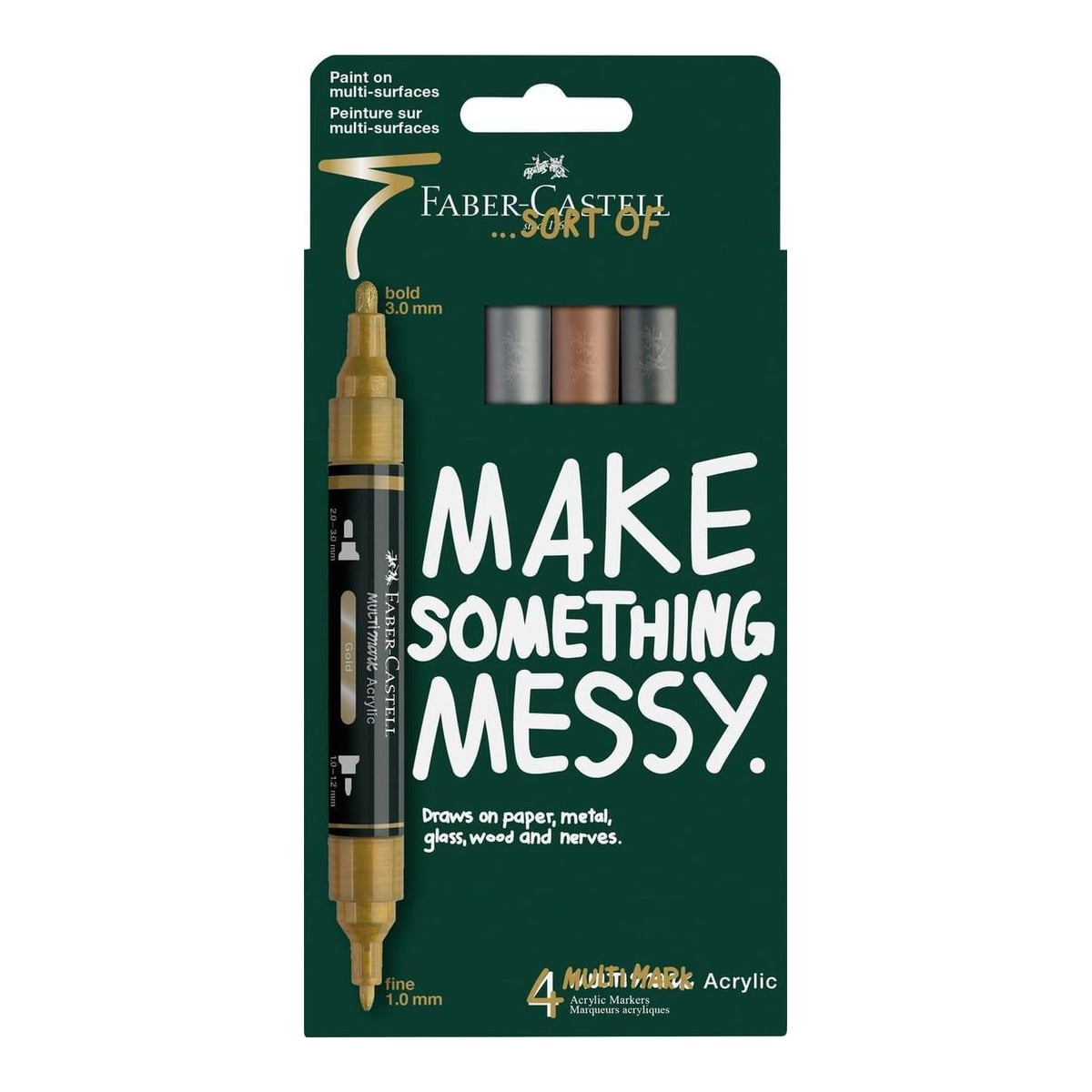 Blister 4 Markere Acrilice Multimark Culori Metalizate Faber-castell