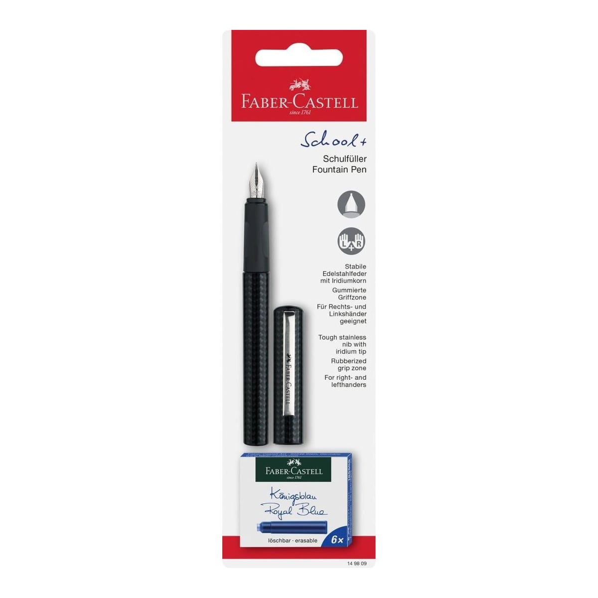 Blister Stilou Scolar Carbon + 6 Cartuse Faber-castell