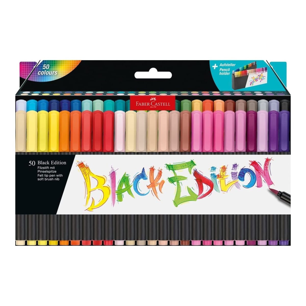 Brush Pens Black Edition Set 50 Culori Faber-castell
