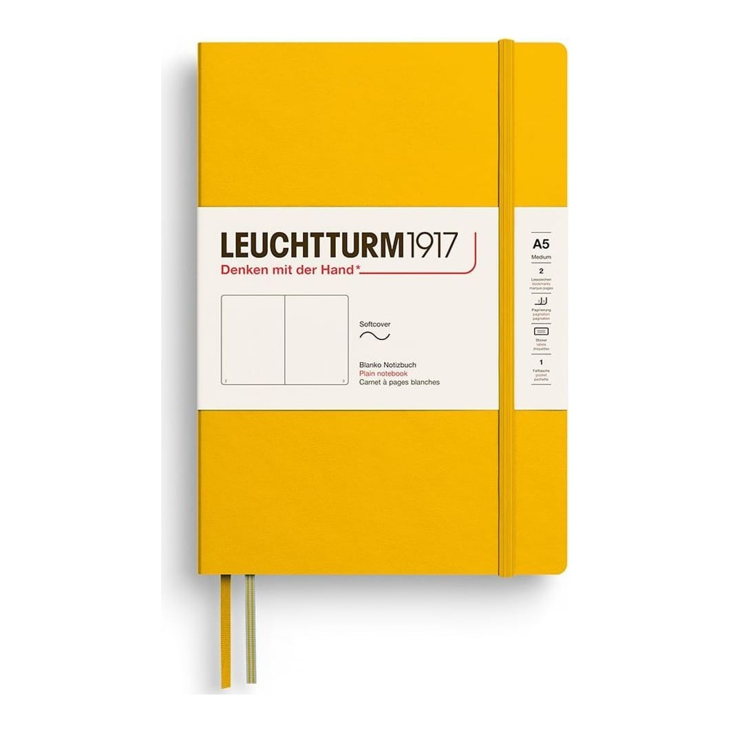 Caiet A5 Velin Coperta Flexibila Galben Floarea Soarelui Leuchtturm