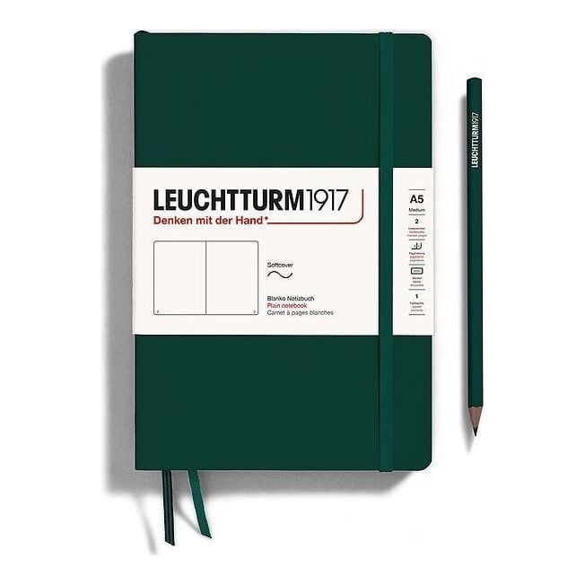 Caiet A5 Velin Coperta Flexibila Verde Padure Leuchtturm