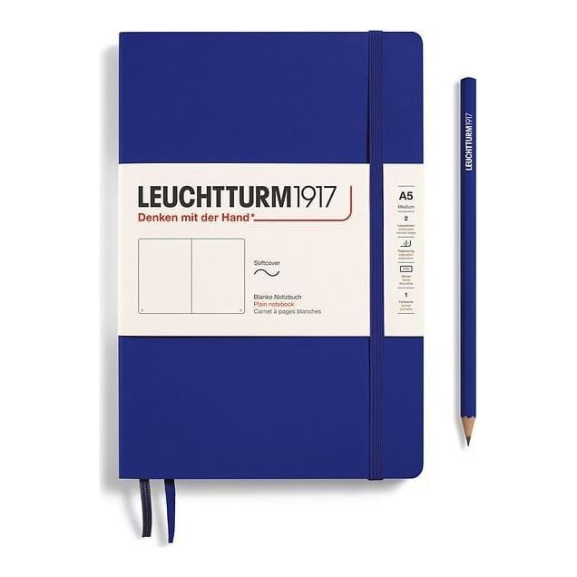 Caiet A5 Velin Coperta Flexibila Albastru Cerneala Leuchtturm
