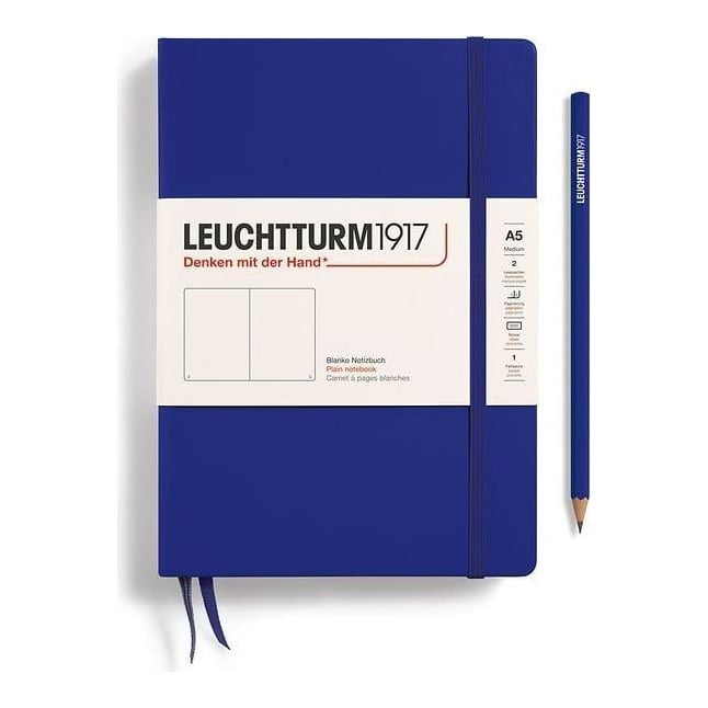 Caiet A5 Velin Coperta Rigida Albastru Cerneala Leuchtturm